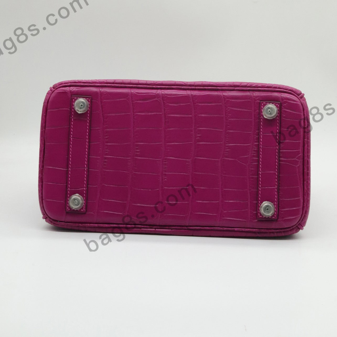 Matte Crocodile Platinum 25 Purple Silver Buckle