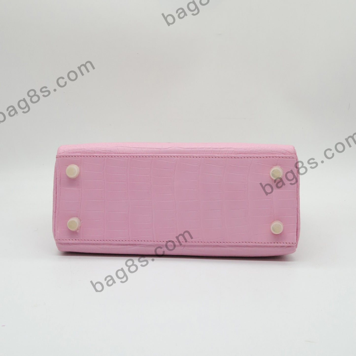 Matte Crocodile Kelly 25 Sakura Pink Gold Button Pink