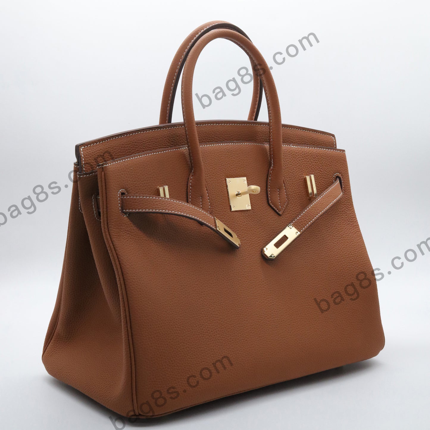 Litchi grain cowhide brikin 30 brown