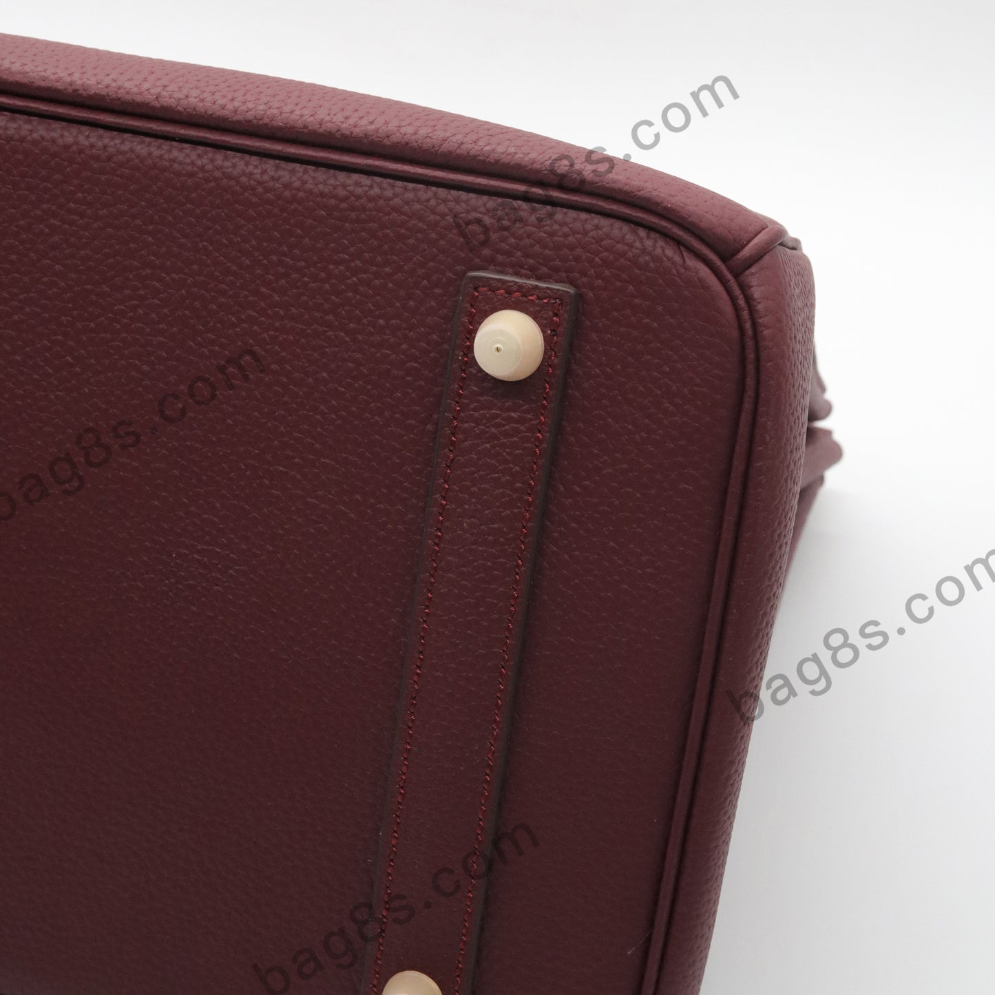 Litchi grain cowhide brikin 30 wine red