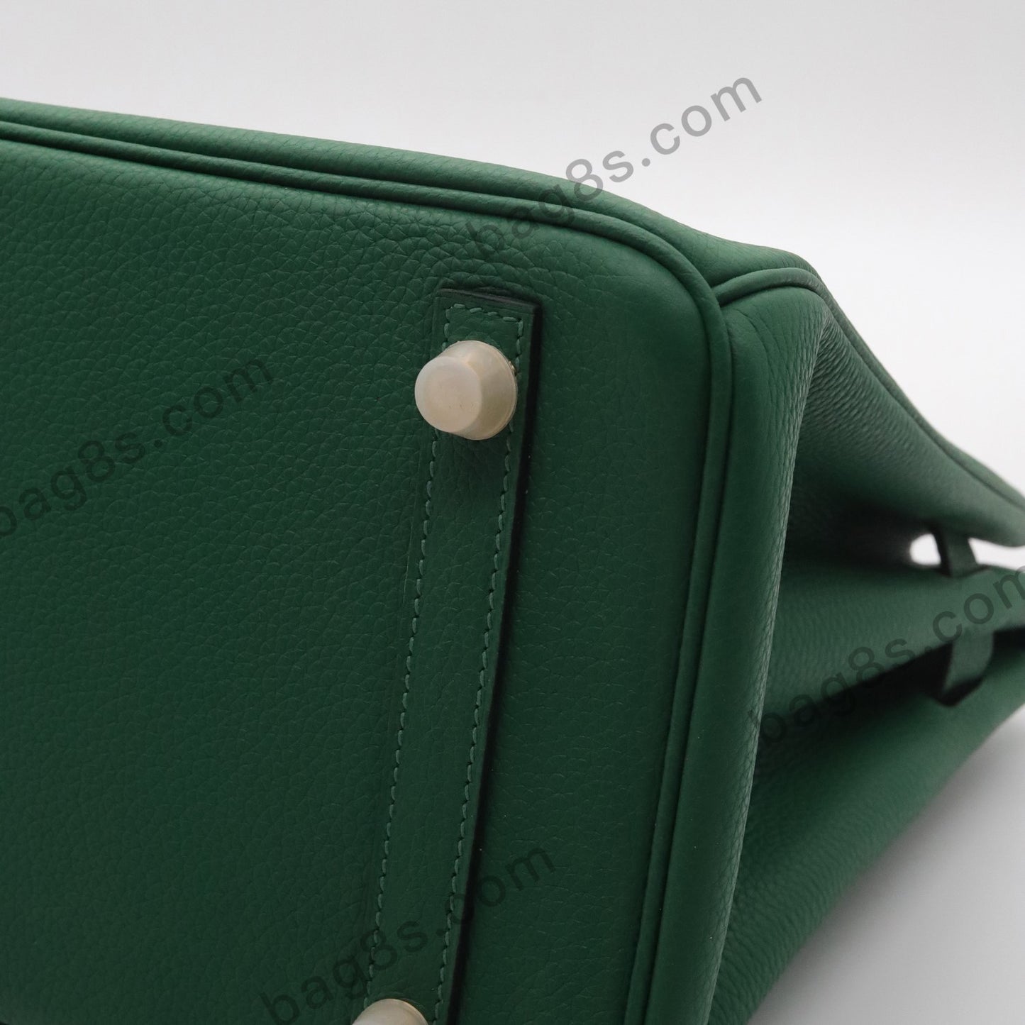 Togo leather Platinum 30 Green gold buckle Vert Verigo