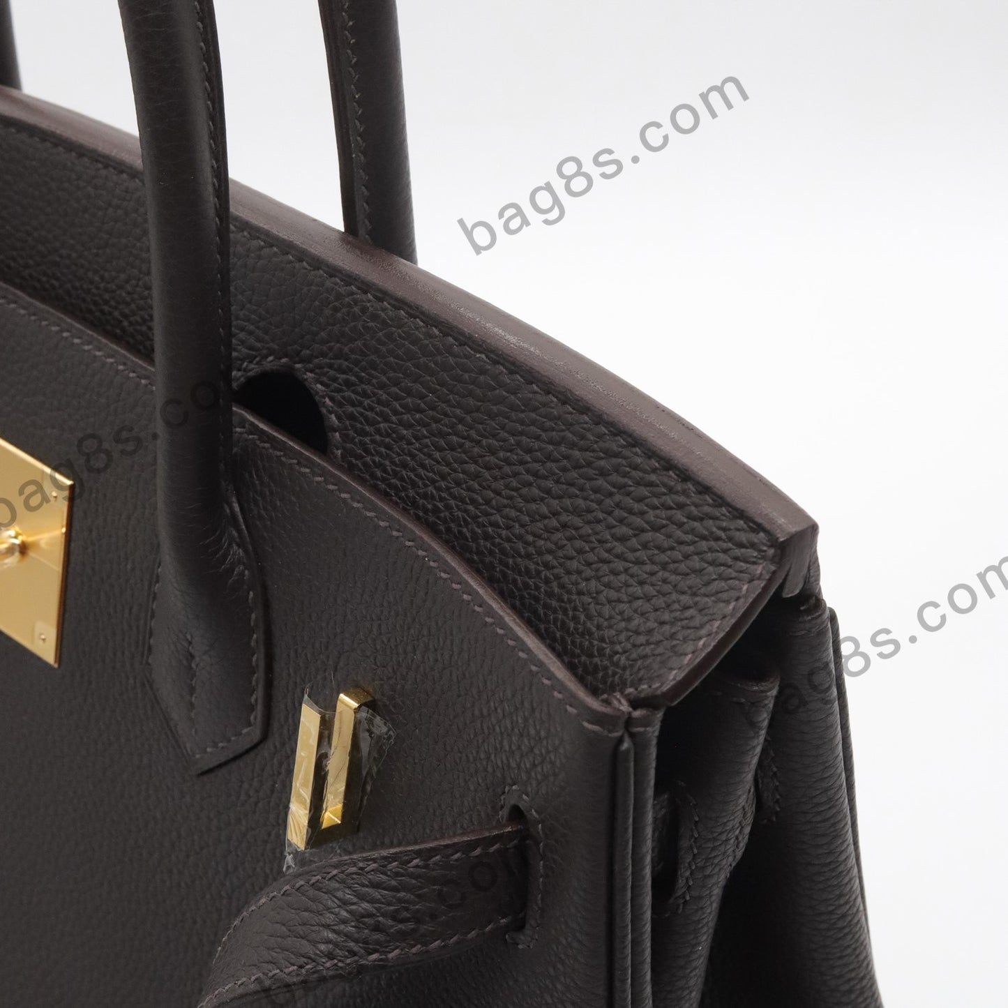 Togo leather Platinum 30 Ebony gold buckle Ebene