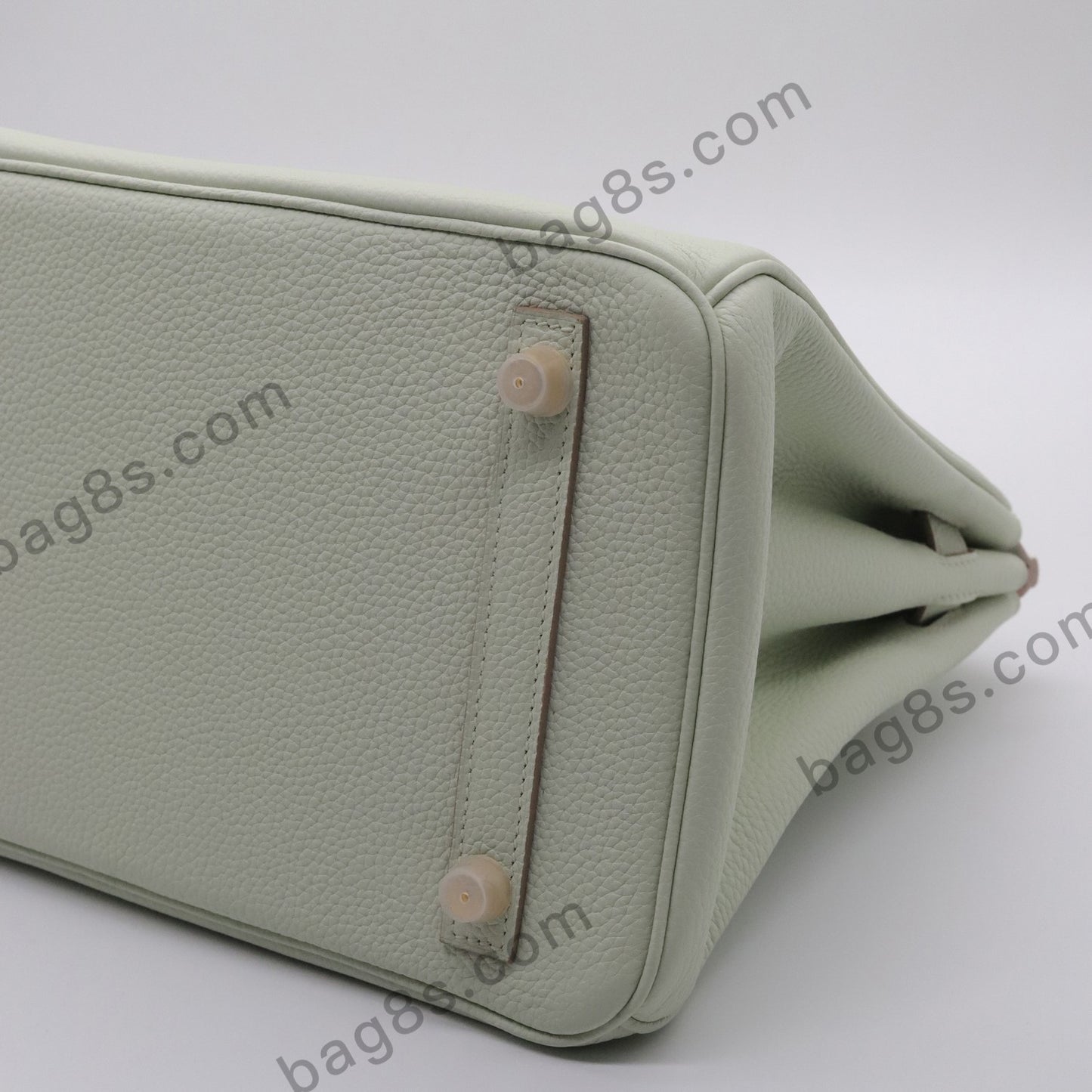 Togo leather Platinum 30 bubble green gold buckle Vert Fizz