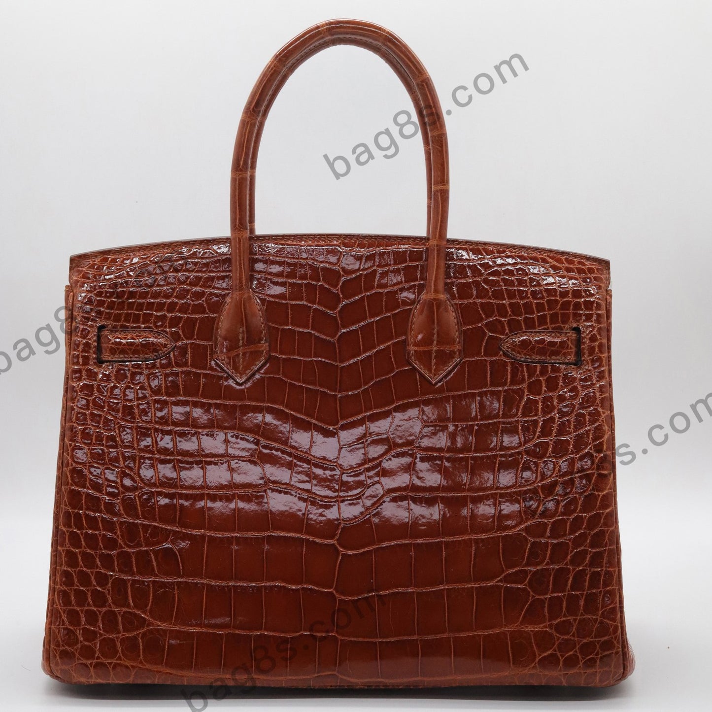 Bright Crocodile Platinum 30 Honey Brown Silver Buckle