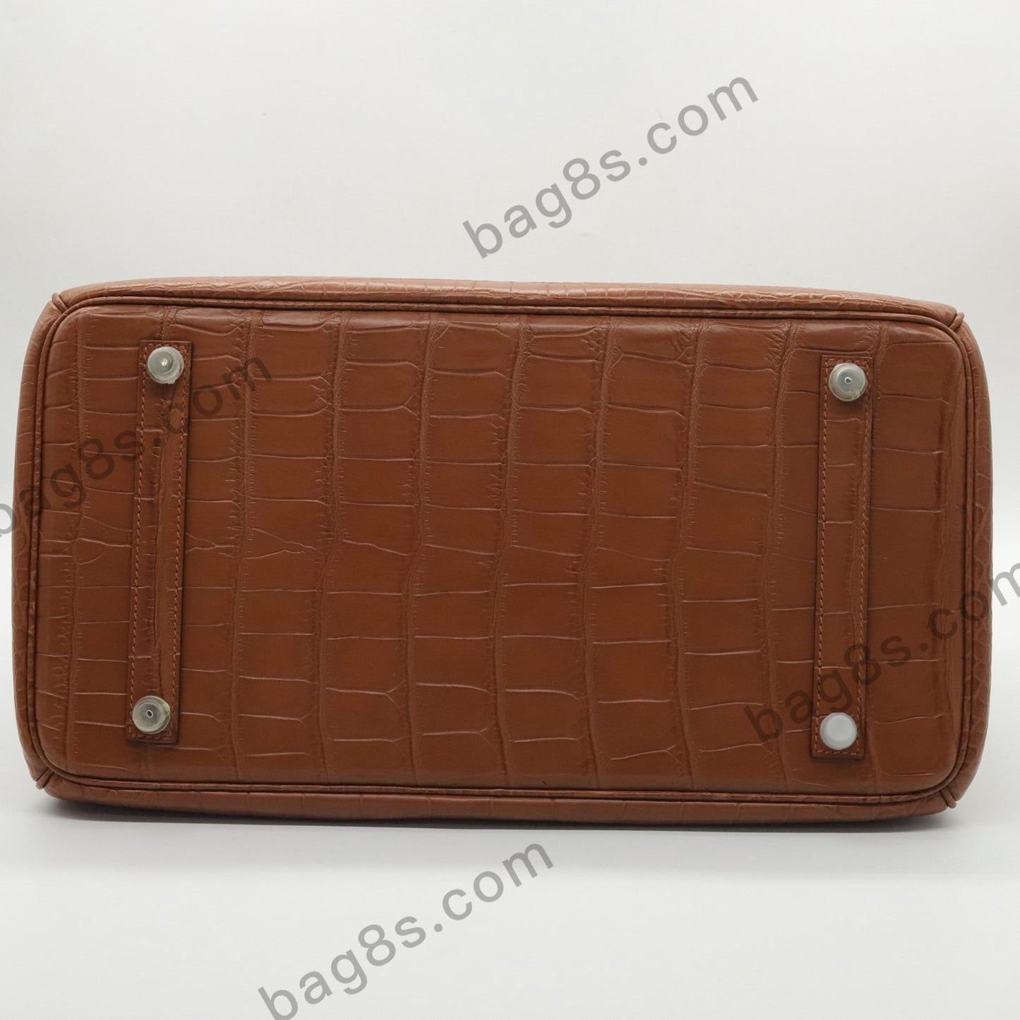 Matte Crocodile Platinum 35 Gold Brown Silver Buckle